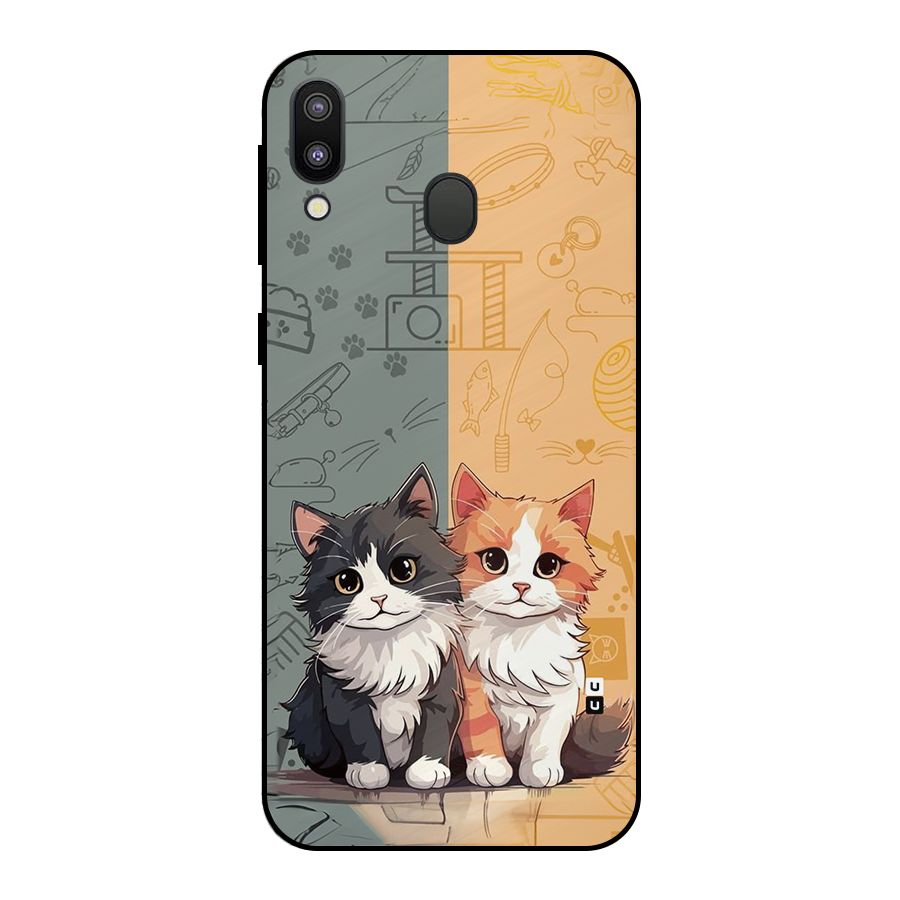 Cute Lovely Cats Metal Back Case for Galaxy M20