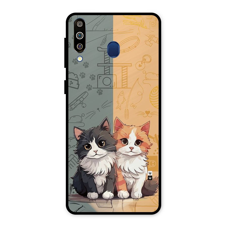 Cute Lovely Cats Metal Back Case for Galaxy M30