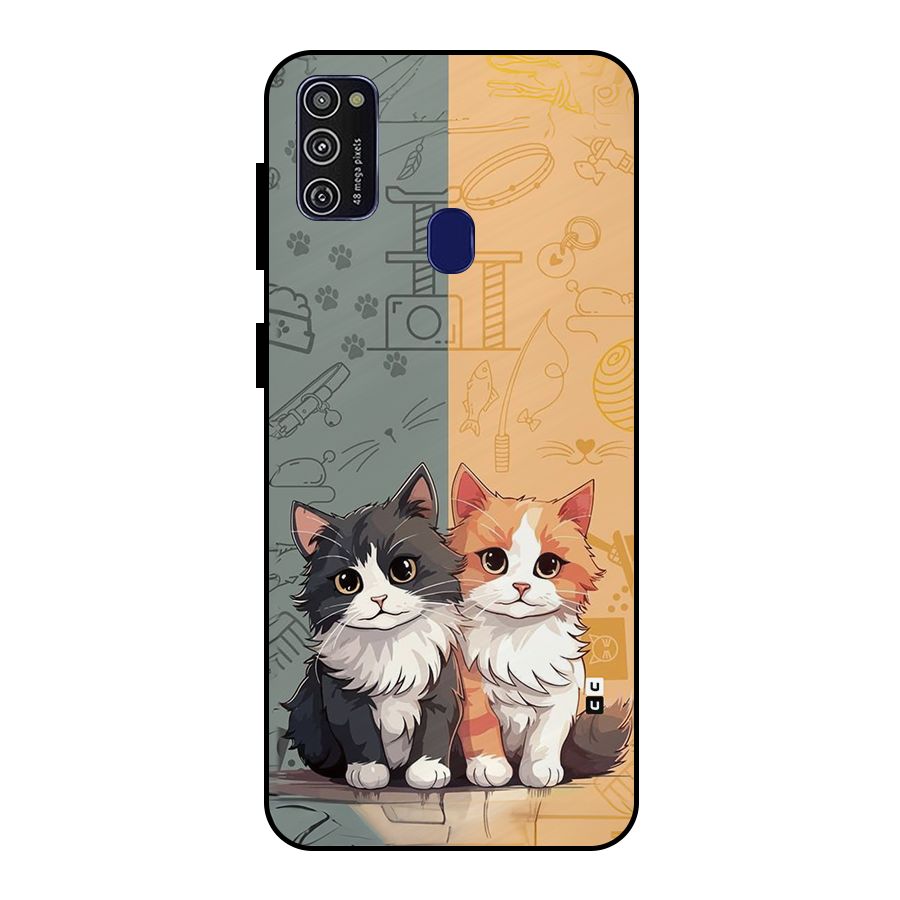 Cute Lovely Cats Metal Back Case for Galaxy M30s