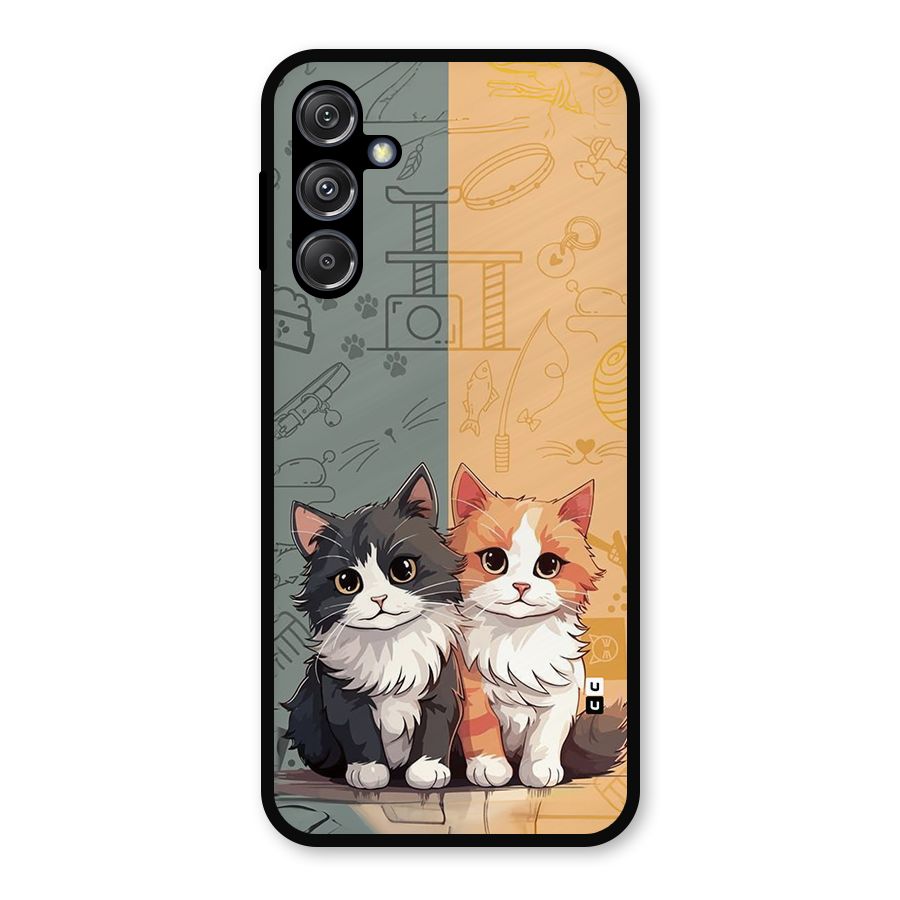 Cute Lovely Cats Metal Back Case for Galaxy M34 5G