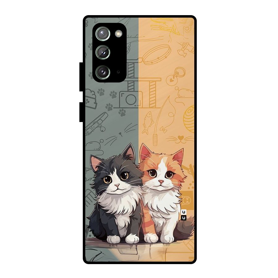 Cute Lovely Cats Metal Back Case for Galaxy Note 20