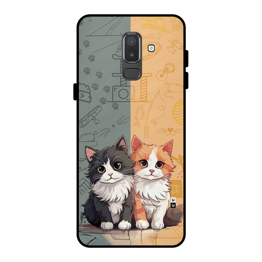 Cute Lovely Cats Metal Back Case for Galaxy On8 (2018)