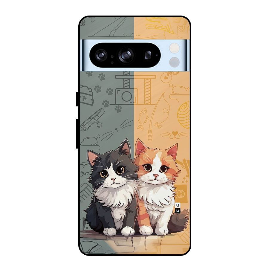 Cute Lovely Cats Metal Back Case for Google Pixel 8 Pro