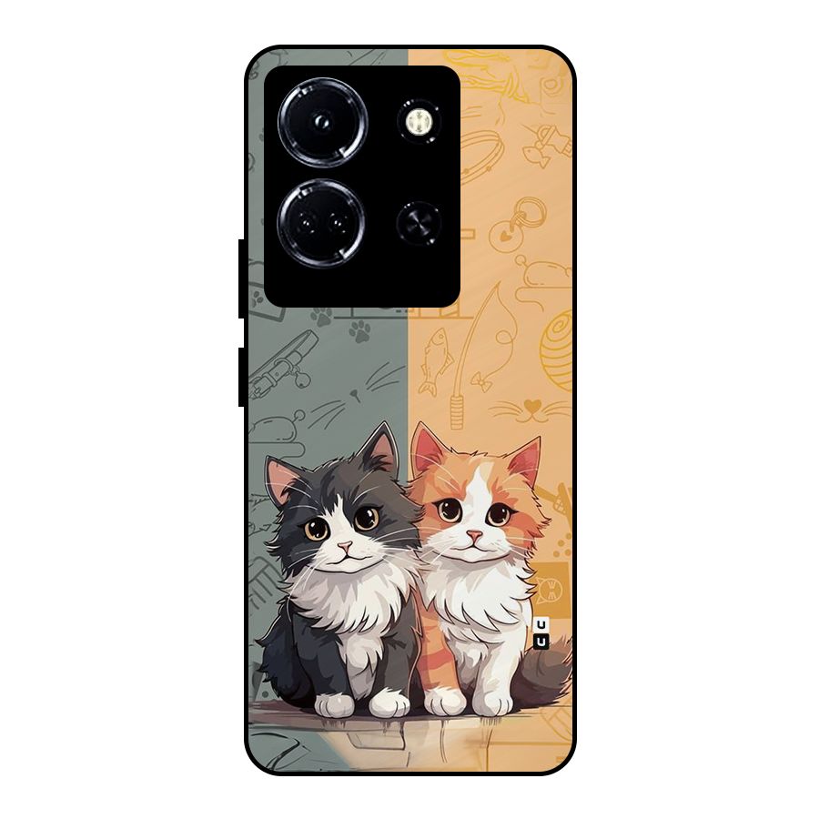 Cute Lovely Cats Metal Back Case for Infinix Note 30 5G