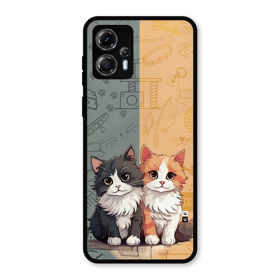 Cute Lovely Cats Metal Back Case for Moto G13