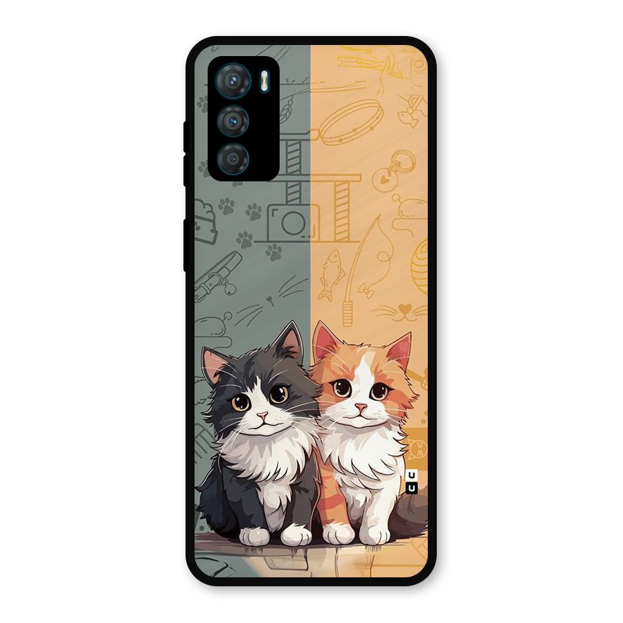 Cute Lovely Cats Metal Back Case for Moto G42