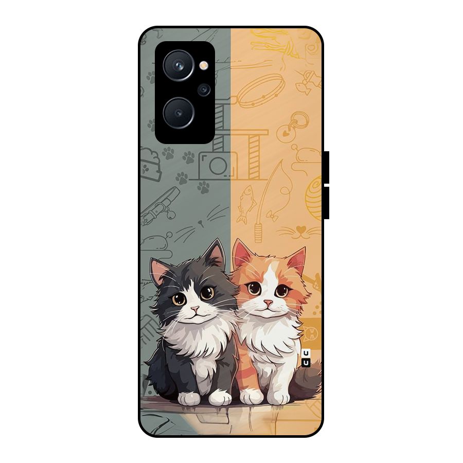 Cute Lovely Cats Metal Back Case for Realme 9i 5G