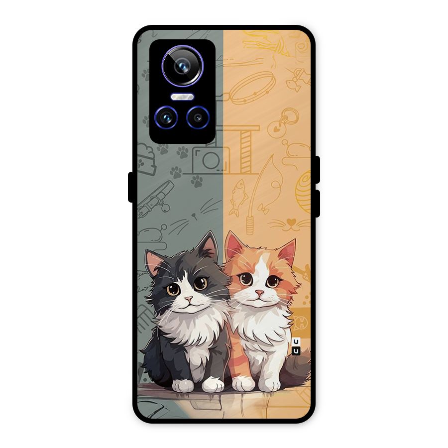 Cute Lovely Cats Metal Back Case for Realme GT Neo 3