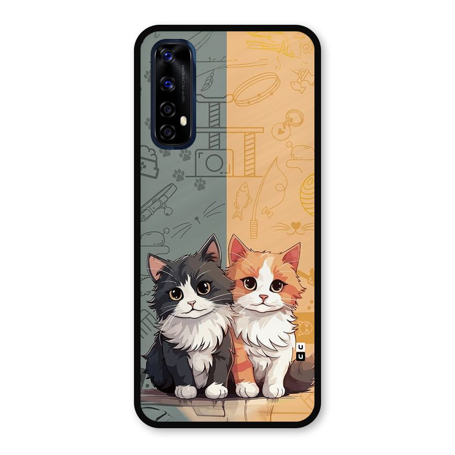 Cute Lovely Cats Metal Back Case for Realme Narzo 20 Pro