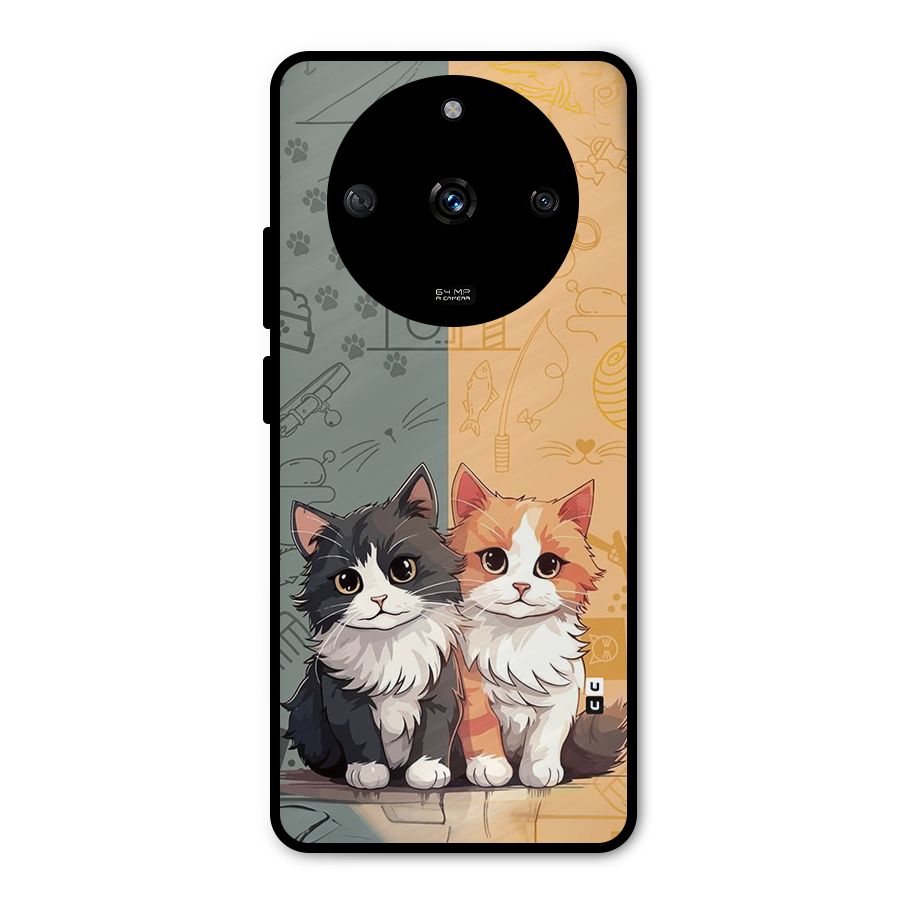 Cute Lovely Cats Metal Back Case for Realme Narzo 60 5G