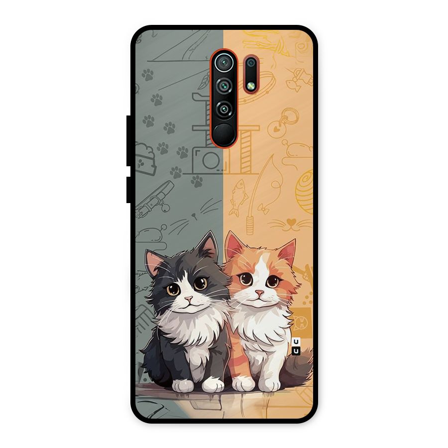 Cute Lovely Cats Metal Back Case for Redmi 9 Prime