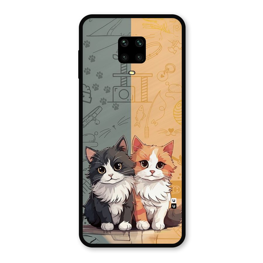 Cute Lovely Cats Metal Back Case for Redmi Note 9 Pro