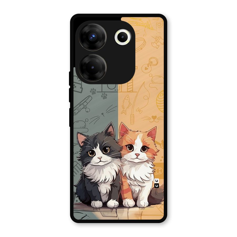 Cute Lovely Cats Metal Back Case for Tecno Camon 20 Pro