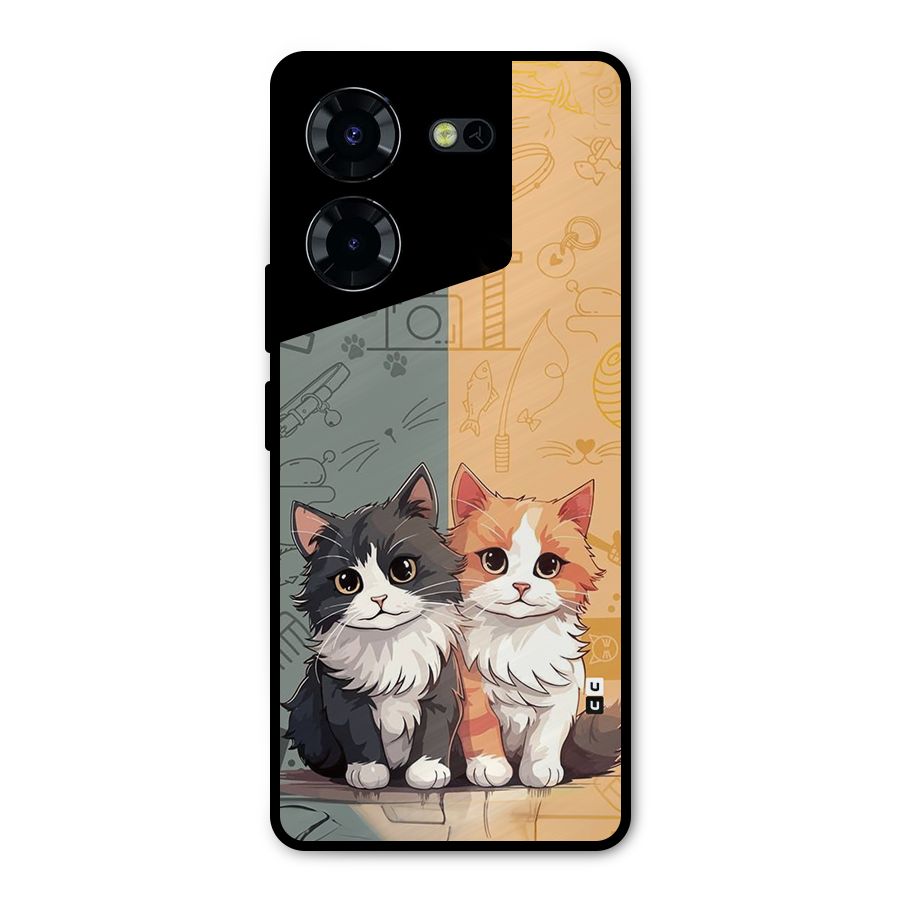 Cute Lovely Cats Metal Back Case for Tecno Pova 5 Pro 5G