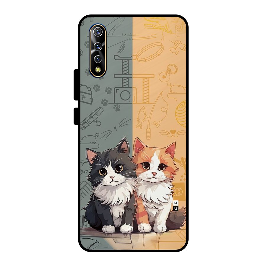 Cute Lovely Cats Metal Back Case for Vivo S1