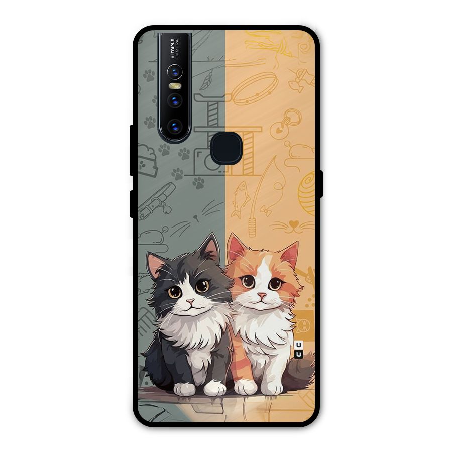 Cute Lovely Cats Metal Back Case for Vivo V15