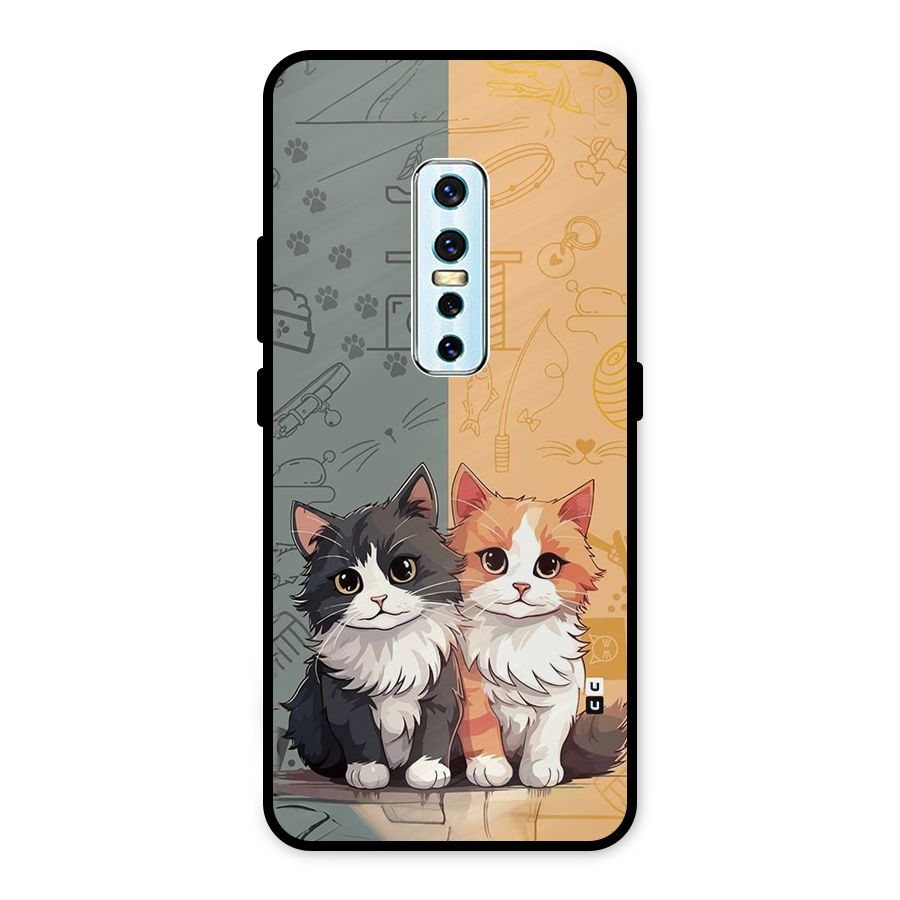 Cute Lovely Cats Metal Back Case for Vivo V17 Pro
