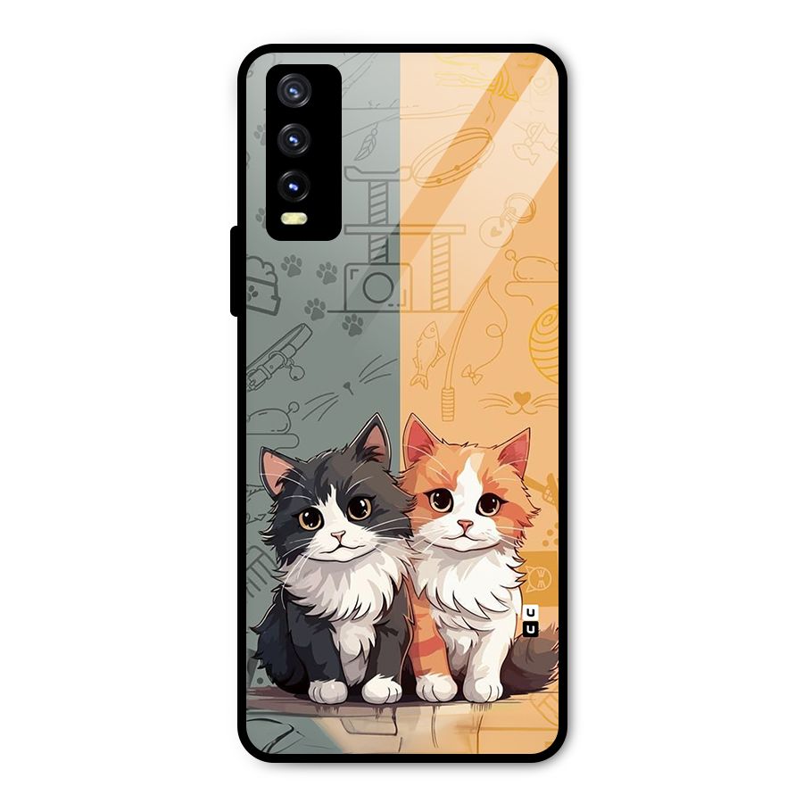 Cute Lovely Cats Metal Back Case for Vivo Y20