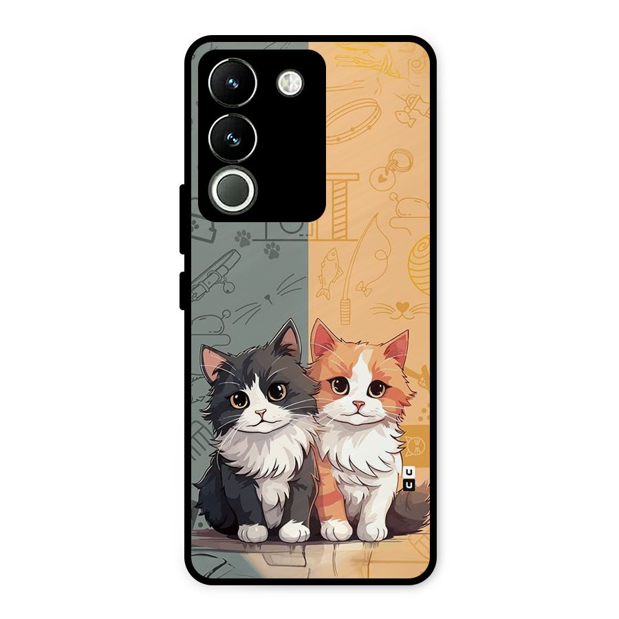 Cute Lovely Cats Metal Back Case for Vivo Y200