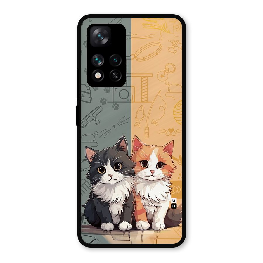 Cute Lovely Cats Metal Back Case for Xiaomi 11i Hypercharge 5G