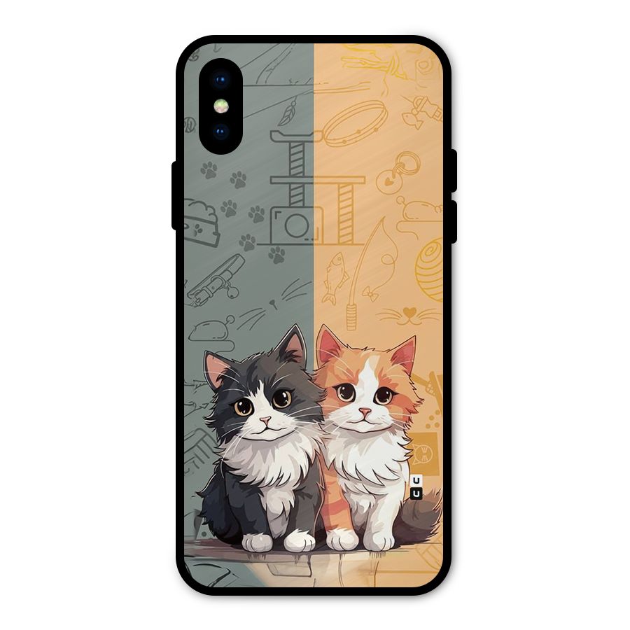 Cute Lovely Cats Metal Back Case for iPhone XS