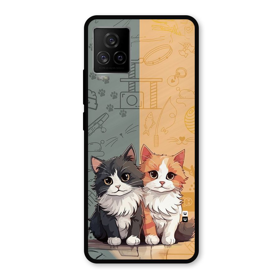 Cute Lovely Cats Metal Back Case for iQOO 7 Legend 5G