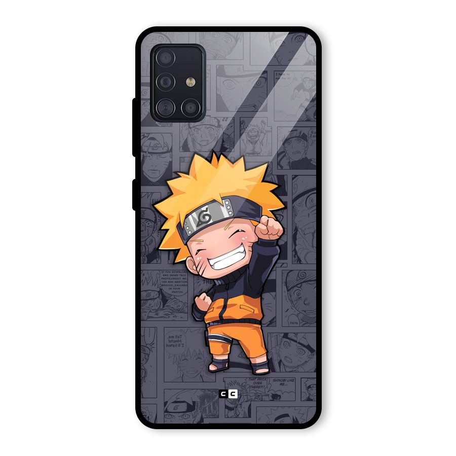Cute Naruto Uzumaki Glass Back Case for Galaxy A51