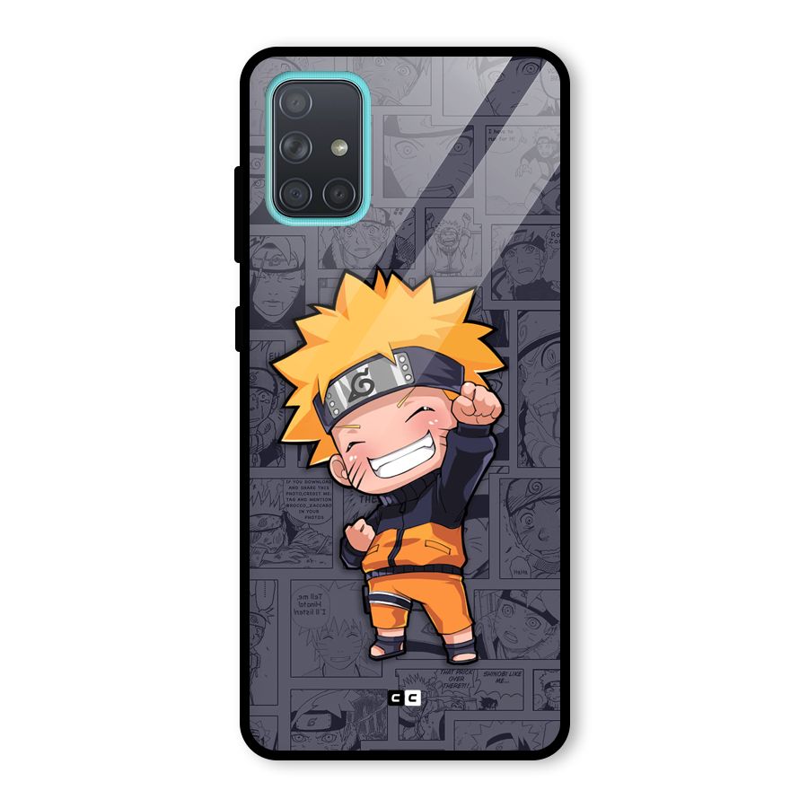 Cute Naruto Uzumaki Glass Back Case for Galaxy A71