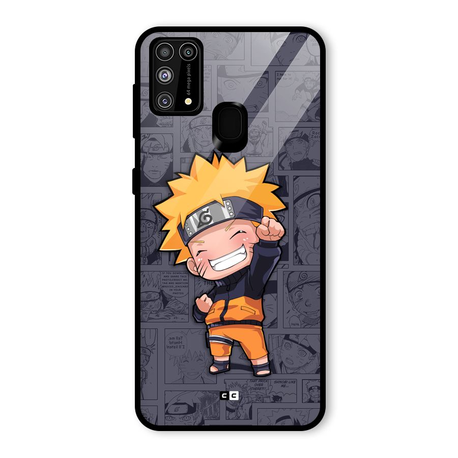 Cute Naruto Uzumaki Glass Back Case for Galaxy F41