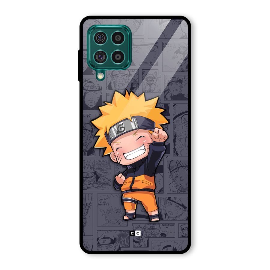 Cute Naruto Uzumaki Glass Back Case for Galaxy F62