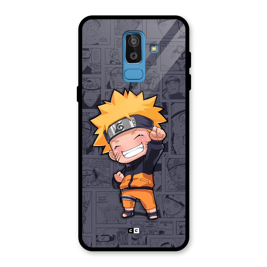 Cute Naruto Uzumaki Glass Back Case for Galaxy J8