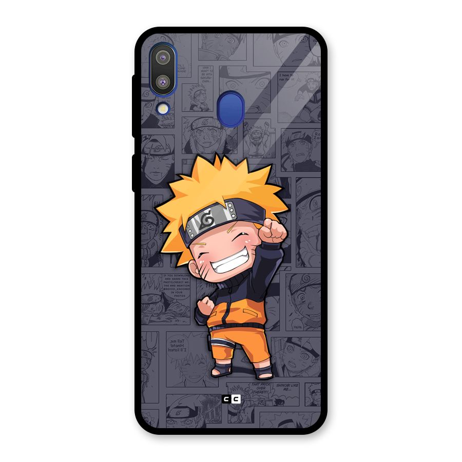 Cute Naruto Uzumaki Glass Back Case for Galaxy M20