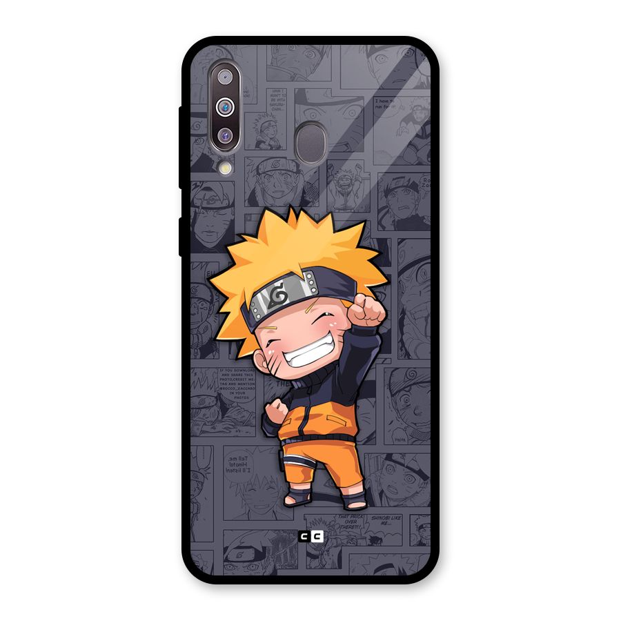 Cute Naruto Uzumaki Glass Back Case for Galaxy M30
