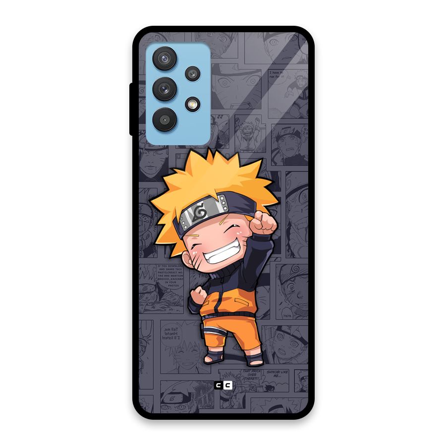 Cute Naruto Uzumaki Glass Back Case for Galaxy M32 5G
