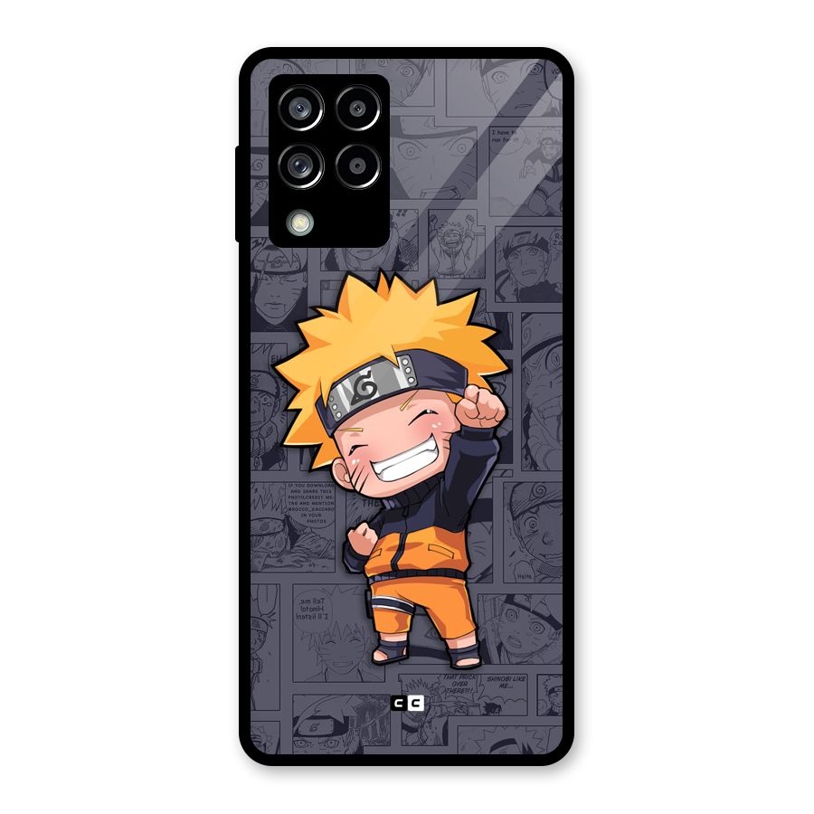 Cute Naruto Uzumaki Glass Back Case for Galaxy M53 5G