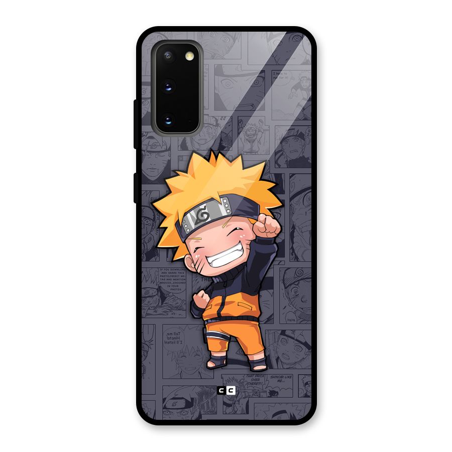 Cute Naruto Uzumaki Glass Back Case for Galaxy S20