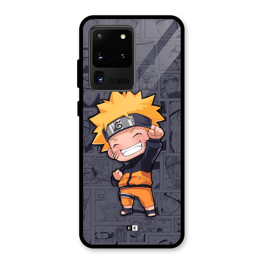 Cute Naruto Uzumaki Glass Back Case for Galaxy S20 Ultra