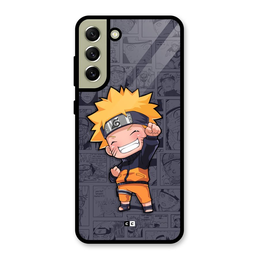 Cute Naruto Uzumaki Glass Back Case for Galaxy S21 FE 5G