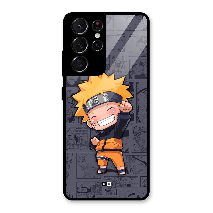 Cute Naruto Uzumaki Glass Back Case for Galaxy S21 Ultra 5G