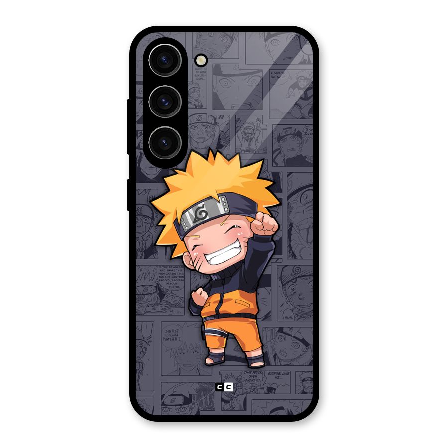 Cute Naruto Uzumaki Glass Back Case for Galaxy S23