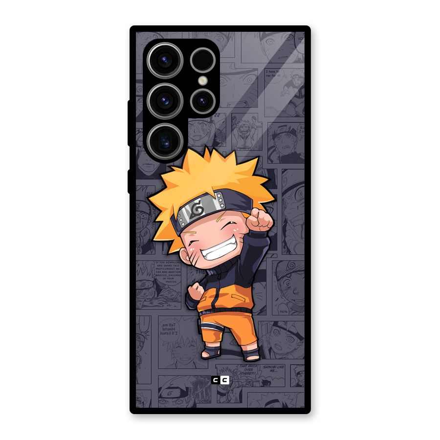 Cute Naruto Uzumaki Glass Back Case for Galaxy S23 Ultra