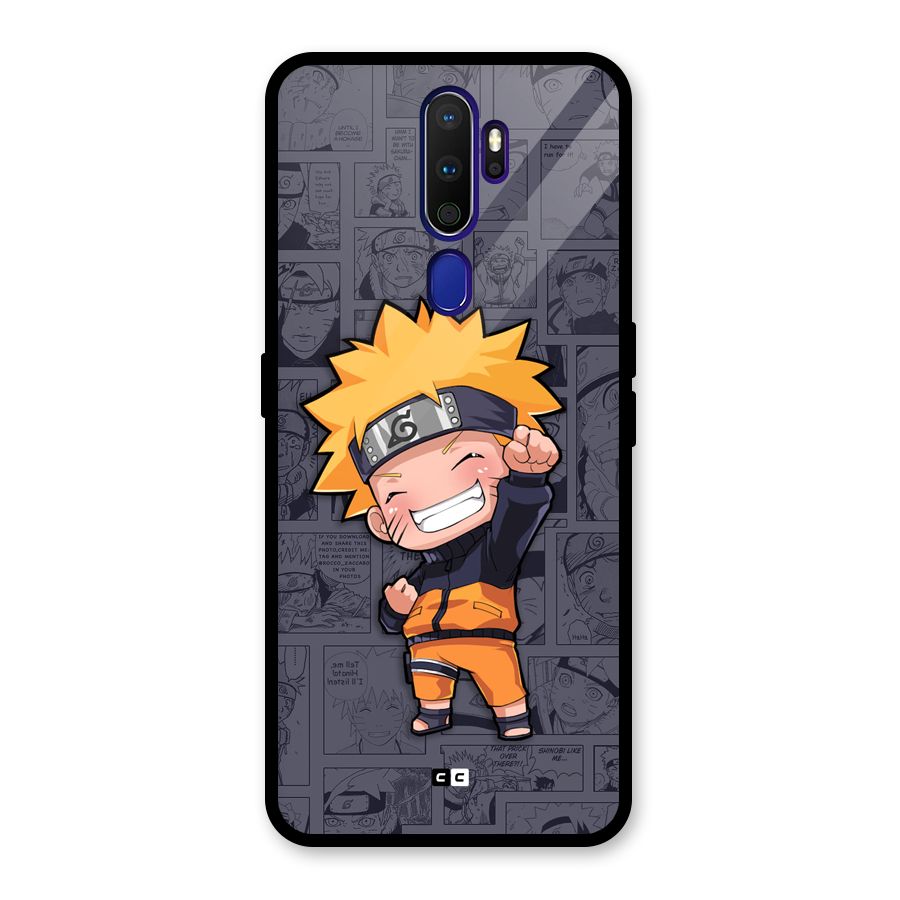 Cute Naruto Uzumaki Glass Back Case for Oppo A9 (2020)