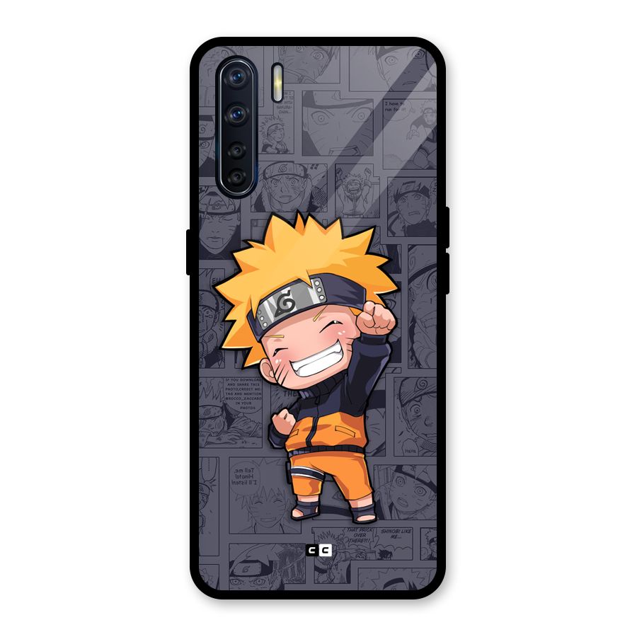 Cute Naruto Uzumaki Glass Back Case for Oppo F15