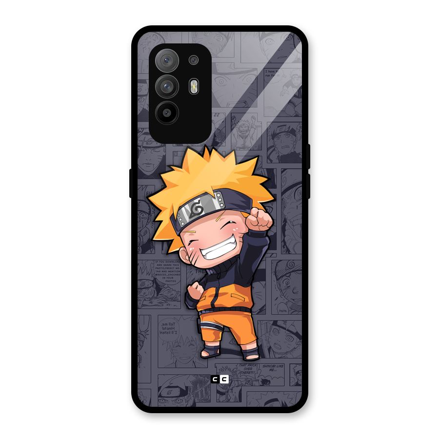 Cute Naruto Uzumaki Glass Back Case for Oppo F19 Pro Plus 5G