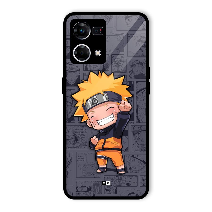 Cute Naruto Uzumaki Glass Back Case for Oppo F21s Pro 4G