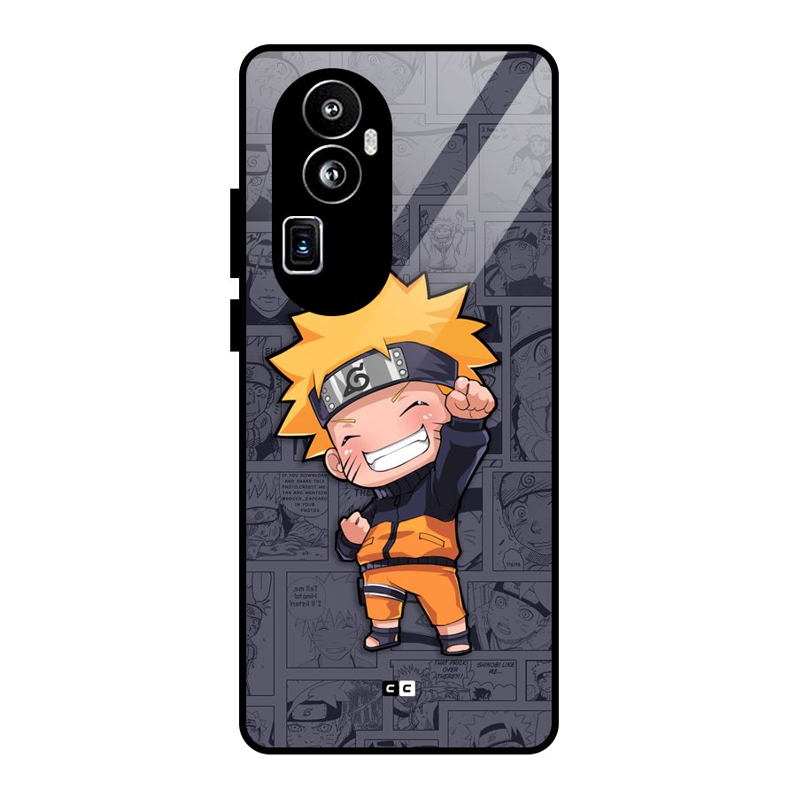 Cute Naruto Uzumaki Glass Back Case for Oppo Reno10 Pro Plus
