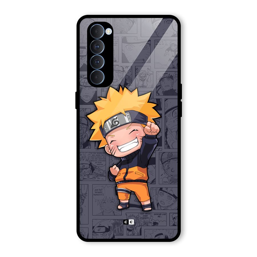Cute Naruto Uzumaki Glass Back Case for Oppo Reno4 Pro