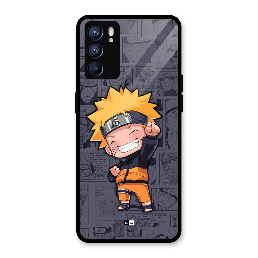 Cute Naruto Uzumaki Glass Back Case for Oppo Reno6 5G