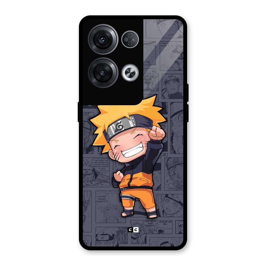 Cute Naruto Uzumaki Glass Back Case for Oppo Reno8 Pro 5G