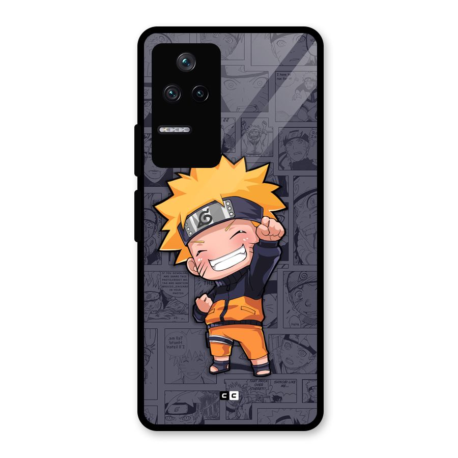 Cute Naruto Uzumaki Glass Back Case for Poco F4 5G